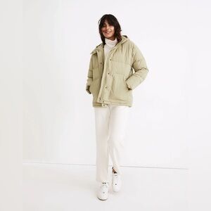 NWT Madewell Holland Quilted Puffer Parka - ash green - medium
